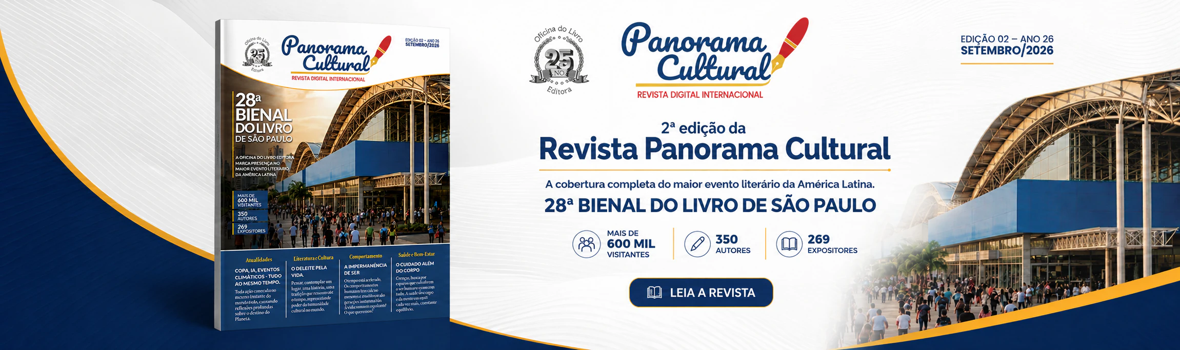 Segunda edição da Revista Panorama Cultural — cobertura da 28ª Bienal do Livro de São Paulo